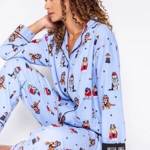 NWT PJ Salvage Hipster Vibes Doggie Lover Flannel PJ Set S
